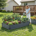 ZORMY 2Pack 6×3×1ft Galvanized Raised Garden Bed Kit, Metal Planter Boxes - Image 3