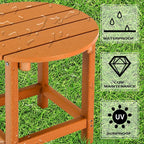 LZRS Round Adirondack Patio Side Table End Table, Outdoor Side Tables - Image 4