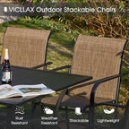 VICLLAX Outdoor Dining Set for 4, 5 Pieces Patio Dining Furniture Set - Image 5