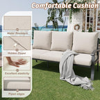 HOMREST Outdoor Couch Aluminum Patio Furniture Sofa, 3-Seat All-Weather Metal - Image 5