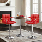 Yaheetech Bar Stools Set of 2, PU Leather Adjustable Swivel Barstools, - Image 5