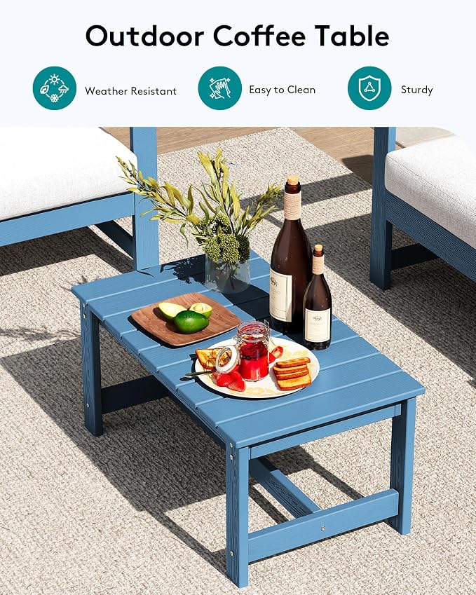 SERWALL 8 Pieces HDPE Outdoor Conversation Sofa Set - Image 7