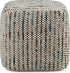 SIMPLIHOME Zoey Cube Pouf – 18 inch Wide Upholstered Wool and Cotton Ottoman in - Image 4