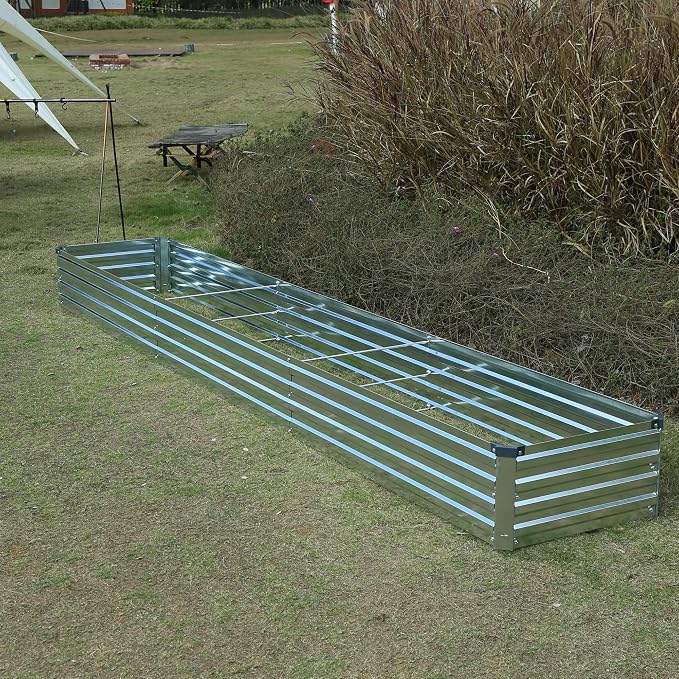12x2x1ft Galvanized Raised Garden Bed, Outdoor Planter Box Metal Patio Kit - Image 6