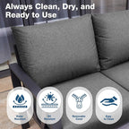 Outdoor Patio Furniture Set, 4 Pieces Metal Patio Furniture Set - Image 4