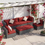 NICESOUL 8 Piece Modern Patio Couch Set, 29.3'' High Back Oversized Wicker - Image 2