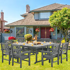 HDPE Outdoor Dining Set, 10-Piece Outdoor Table and Chairs Include 8 Dining - Image 6