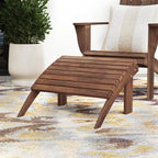 Linon Home Dcor Linon Adirondack Woodstock Ottoman, Teak Stain, 21.6"W x - Image 4