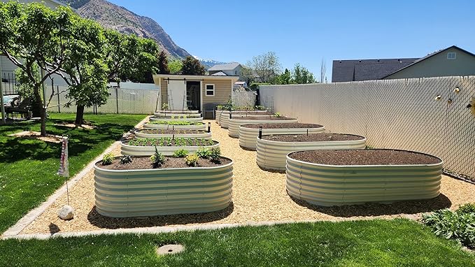 A ANLEOLIFE 8-Set 8X4X2 ft Galvanized Raised Garden Bed Kit, Oval Metal Deep - Image 4