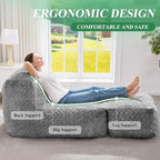 Hobestluk Bean Bag Chair Big Bean Bag Lounger - Image 7