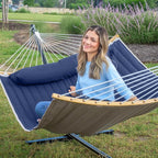 2 Person Hammock with Stand Included, Outdoor Hammock with Curved Spreader Bar - Image 2