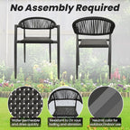 4 Pcs Stackable Patio Dining Chairs, Aluminum Rattan Outdoor Dining Chair - Image 7