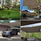 SUNLAX Sun Shade Sail 10' x 13' Brown Rectangle Canopy Sail Shade Cover UV - Image 8