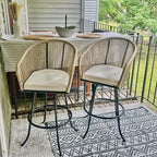 DWVO Outdoor Counter Height Bar Stools Set of 4, Patio Swivel Bar Chairs - Image 4