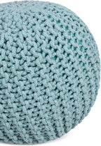 BIRDROCK HOME Round Pouf Ottoman | Cotton Braided Round Foot Stool | Bedroom - Image 8