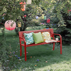 VINGLI 47'' Outdoor Bench, Weather Resistant Garden Patio Bench Powder Coated - Image 9