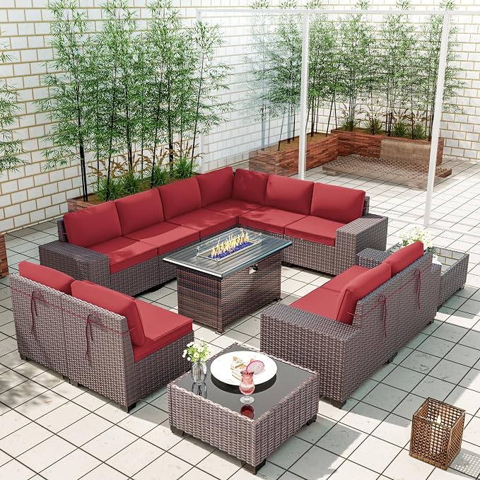 Kullavik 13 Pieces Outdoor Patio Furniture Set - Image 7