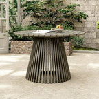 Merax Outdoor Dining Table 47.25" Round Extra-Large Acacia Wood Patio Dining by Merax