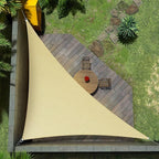 Amgo Custom Size 18' x 21' x 27.7' Beige Right Triangle Sun Shade Sail UPF50+ by Amgo