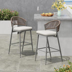 Christopher Knight Home Hearth 30.25" H Patio Barstools Set of 2, Woven Wicker by ChristopherKnightHome