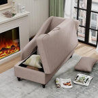 Yongqiang Indoor Storage Chaise Lounge Upholstered Fabric Lounge Chair Living - Image 3
