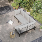 Sundale Outdoor 4 Pieces Patio Furniture Set, Metal Sectional Sofa Patio - Image 9