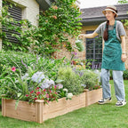 Yaheetech 8×2ft Wooden Horticulture Raised Garden Bed Divisible Elevated - Image 3