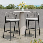Christopher Knight Home Hearth 30.25" H Patio Barstools Set of 2, Woven Wicker - Image 3