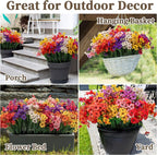 24 Bundles Artificial Flowers for Outdoors/Indoors, Fake Flowers Plants for - Image 7