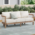 Merax 3 Seater Outdoor Acacia Wood Patio Sofa - Image 2