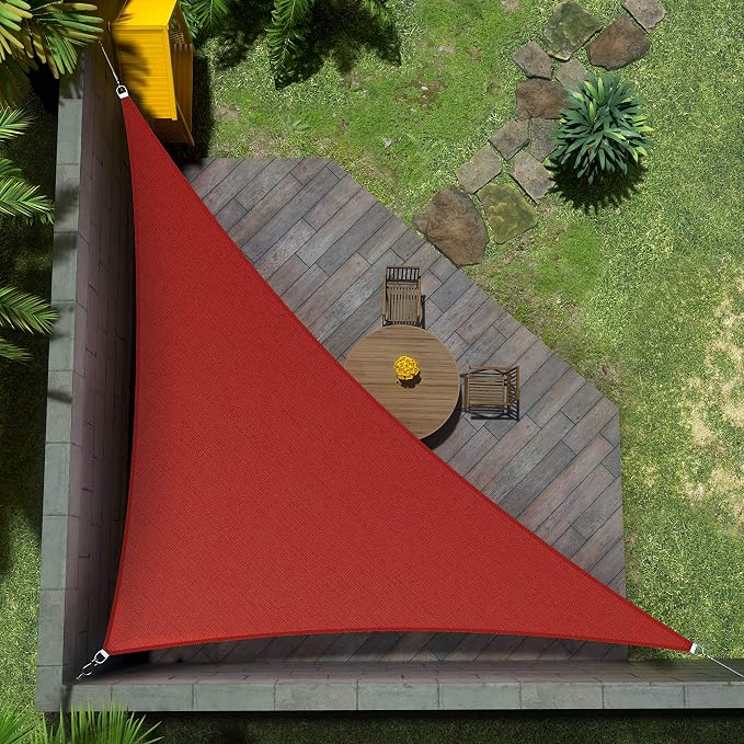 Amgo Custom Size 18' x 23' x 29.2' Red Right Triangle Sun Shade Sail Order to by Amgo