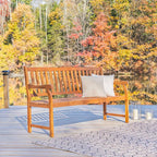 JONATHAN Y BNH101A Laurel 59.1" 3-Seat Slat-Back 600-Lbs Support Acacia Wood - Image 2