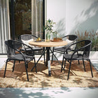 Flash Furniture Lila Modern Rattan Indoor/Outdoor Stackable Dining Chairs - Image 2
