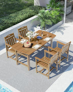Ciokea HDPE Outdoor Dining Set, 5-Piece Patio Table and Chairs Set - Image 8