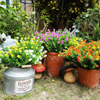 20 Bundles Artificial Flowers Outdoor Fake Plants, UV Resistant No Fade Faux - Image 2