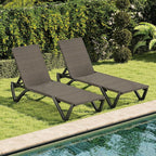 Domi Pool Lounge Chairs Set of 2, Wicker Adjustable Outdoor Chaise Lounge - Image 6