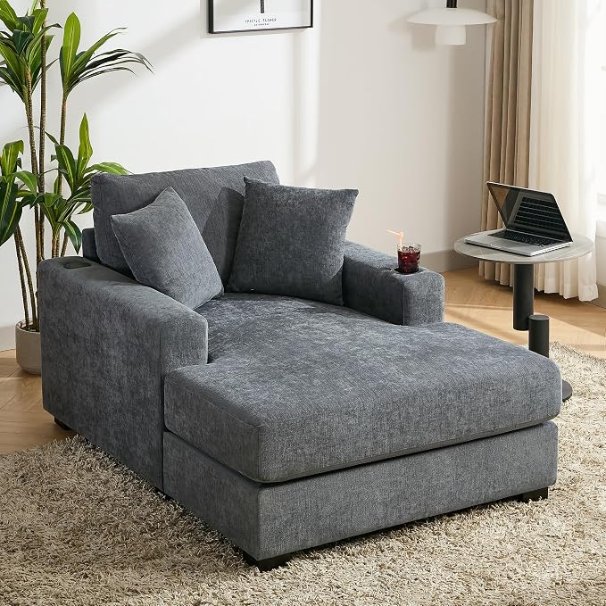 Merax Modern 43.5" Chaise Lounge - Image 4