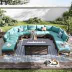 PHI VILLA 9-Piece Half Moon Patio Furniture Set by PHIVILLAThepioneerofcomfortablehouseholdsupplies