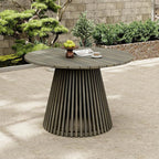 Merax Outdoor Dining Table 47.25" Round Extra-Large Acacia Wood Patio Dining - Image 4