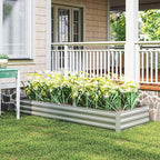 Outsunny Galvanized Raised Garden Bed, - Image 8