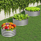 2PCS 3x3x1FT Galvanized Raised Garden Bed Kit, Vegetable Boxes-Round Metal - Image 7