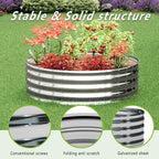 3PCS 2x2x1FT Galvanized Raised Garden Bed Kit, Vegetable Boxes-Round Metal - Image 6