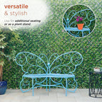 Alpine Corporation BAZ400BL Indoor Outdoor Metal Butterfly Shaped Garden Bench - Image 4