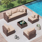 Amopatio Outdoor Patio Furniture Set 7 Pieces Patio Conversation Set Sectional - Image 9