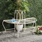SAFAVIEH Outdoor Furniture Collection – Abia Antique White Distressed Wrought - Image 2