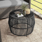Furniture of America Ysar Boho Rattan Round Coffee Table Outdoor - Image 2