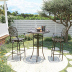 Pamapic 3-Piece Patio Swivel Bar Stools Set，Rustproof Cast Aluminum Patio Bar - Image 7