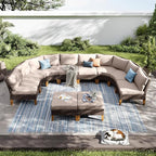 PHI VILLA 8-Piece Half-Moon Patio Furniture Set, Outdoor Wicker Sectional Sofa by PHIVILLAThepioneerofcomfortablehouseholdsupplies