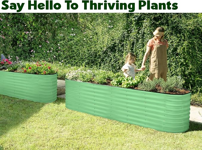 Plant & Plot Galvanized Raised Garden Beds Outdoor // 8×2×2 ft Planter Raised - Image 4