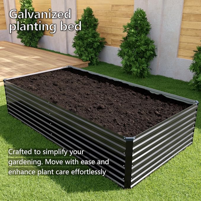6x3x2FT Galvanized Raised Garden Bed Kit, Vegetable Plant Boxes-Rectangle Metal - Image 7